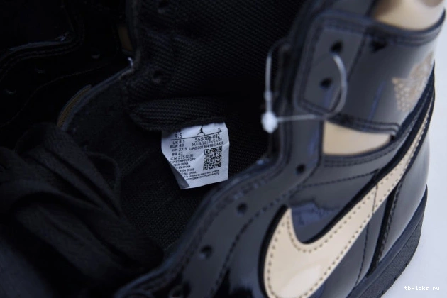 Reps TB JORDAN (2020) RETRO 555088-032 GOLD 1 HIGH AIR METALLIC BLACK 0705
